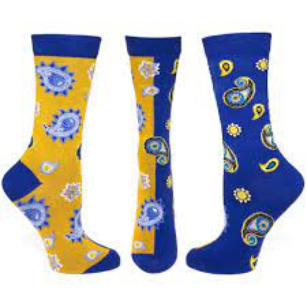 Ozone Socks Paisley Persona Blue Gold Socks - Picture 4 of 4